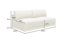 Haven Muse Flax 2 Seater Armless Sofa Module color Muse Flax