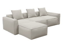 Riley Apt Santa Fe Sand Sofa - 3 Seater and Ottoman color Santa Fe Sand