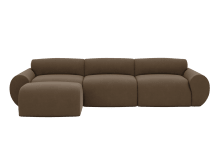 Malmo Blaze Mocha Sofa with Ottoman - 4 Piece color Blaze Mocha