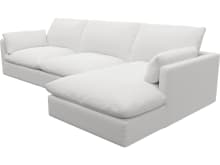 Willow Muse Frost Chaise Sofa - 3 Seater color Muse Frost