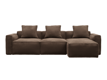 Riley Apt Muse Chocolate Sofa - 3 Seater Chaise color Muse Chocolate