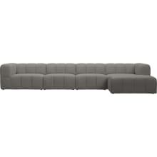 Lucello Isla Soft Grey Modular Sofa with Ottoman - 5 Piece color Isla Soft Grey