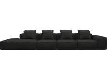 Riley California Charcoal Modular Sofa - 1x Arm, 3x Armless, 1x Left Terminal color California Charcoal