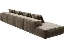 Riley Tribute Walnut Modular Sofa - 1x Arm, 3x Armless, 1x Left Terminal color Tribute Walnut