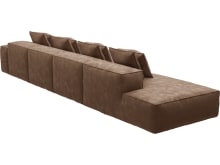 Riley Tribute Chestnut Modular Sofa - 1x Arm, 3x Armless, 1x Left Terminal color Tribute Chestnut