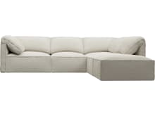Kai Boucle Ivory Modular Sofa - 4 Seater and Ottoman color Boucle Ivory