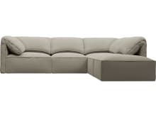 Kai Plaza Natural Modular Sofa - 4 Seater and Ottoman color Plaza Natural