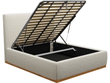 Haven Dark Gas Lift Bed Boucle Ivory color Boucle Ivory