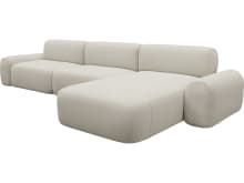 Beckett Toorak Pearl Chaise Sofa - 3 Seater color Toorak Pearl