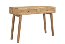 Tulum Mango Wood and Rattan Desk  - 115cm color Natural