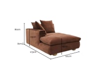 Tully Boucle Ivory Chaise Left Arm Facing Module color Boucle Ivory