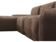 Beckett Muse Chocolate Chaise Sofa - 3 Seater color Muse Chocolate