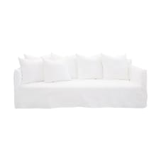 Como Linen Sofa Pure White - 3.5 Seater color Linen Pure White