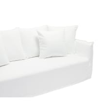 Como Linen Sofa Pure White - 3.5 Seater color Linen Pure White