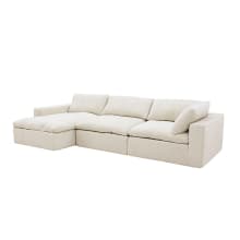 Cloud Deep Muse Flax Modular Sofa - 3 Seater Chaise color Muse Flax