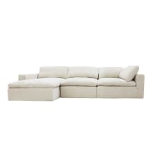 Cloud Deep Muse Flax Modular Sofa - 3 Seater Chaise color Muse Flax