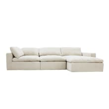 Cloud Deep Muse Flax Modular Sofa - 3 Seater Chaise color Muse Flax