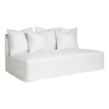 Como Linen Deep Armless Sofa Cover Pure White - 3 Seater color Linen Pure White