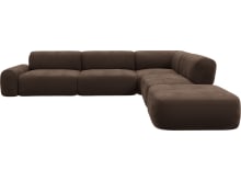 Beckett Muse Chocolate Modular Sofa - 6 Piece color Muse Chocolate