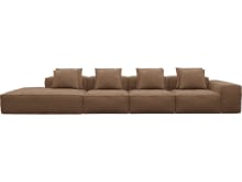 Riley Tribute Chestnut Modular Sofa - 1x Arm, 3x Armless, 1x Left Terminal color Tribute Chestnut