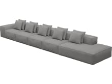Riley California Slate Modular Sofa - 1x Arm, 4x Armless, 1x Right Terminal color California Slate