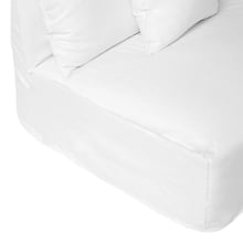 Como Linen Deep Armless Sofa Cover Pure White - 3 Seater color Linen Pure White