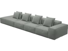 Riley Tribute Storm Modular Sofa - 1x Arm, 3x Armless, 1x Left Terminal color Tribute Storm
