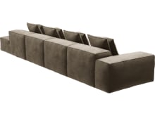Riley Tribute Walnut Modular Sofa - 1x Arm, 3x Armless, 1x Right Terminal color Tribute Walnut