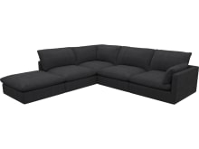 Willow Plaza Flint Grey Modular Sofa - 5 Seater LAF Terminal color Plaza Flint Grey