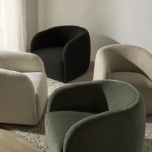 Decker Boucle Black Swivel Chair color Boucle Black