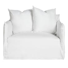 Como Linen Darling Chair Pure White - 1.5 Seater color Linen Pure White