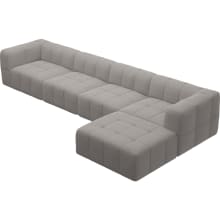 Lucello Boucle Pumice Modular Sofa with Ottoman - 5 Piece color Boucle Pumice
