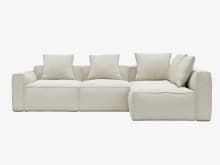 Riley Apt Boucle Ivory Corner Sofa - 4 Seater RAF Terminal color Boucle Ivory