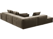 Riley Tribute Walnut Modular Sofa - Arm, 2x Armless, Corner, Left Terminal color Tribute Walnut