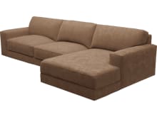 Monica Tribute Chestnut Chaise Sofa - 3 Seater color Tribute Chestnut