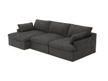 Retreat California Charcoal Chaise Sofa - 3 Seater color California Charcoal