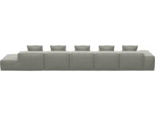 Riley Toorak Pebble Modular Sofa - 1x Arm, 4x Armless, 1x Right Terminal color Toorak Pebble