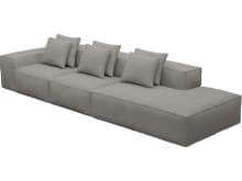 Riley Isla Soft Grey Modular Sofa - 1x Arm, 2x Armless, 1x Right Terminal color Isla Soft Grey