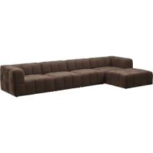 Lucello Muse Chocolate Modular Sofa with Ottoman - 5 Piece color Muse Chocolate