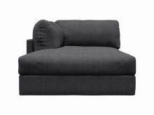 Finley Plaza Flint Grey Left Arm Facing Chaise Module color Plaza Flint Grey