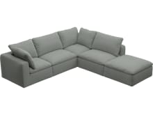 Cloud Tribute Storm Modular Sofa - 5 Piece color Tribute Storm