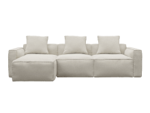 Riley Apt Toorak Pearl Sofa - 3 Seater Chaise color Toorak Pearl