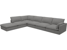 Willow California Slate Modular Sofa - 6 Seater LAF Terminal color California Slate