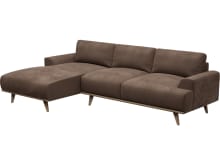 Dane Muse Chocolate Chaise Sofa - 3 Seater color Muse Chocolate