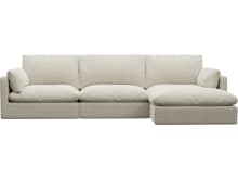 Willow Muse Flax Chaise Sofa - 3 Seater color Muse Flax
