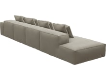 Riley Plaza Natural Modular Sofa - 1x Arm, 3x Armless, 1x Left Terminal color Plaza Natural