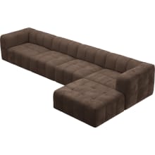 Lucello Muse Chocolate Modular Sofa with Ottoman - 5 Piece color Muse Chocolate