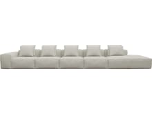 Riley California Ivory Modular Sofa - 1x Arm, 4x Armless, 1x Right Terminal color California Ivory