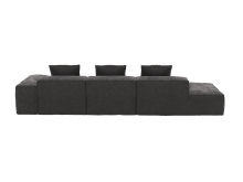 Riley California Charcoal 4 Seater Terminal Left Modular Sofa color California Charcoal