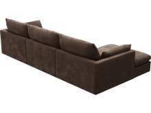 Willow Muse Chocolate Chaise Sofa - 3 Seater color Muse Chocolate